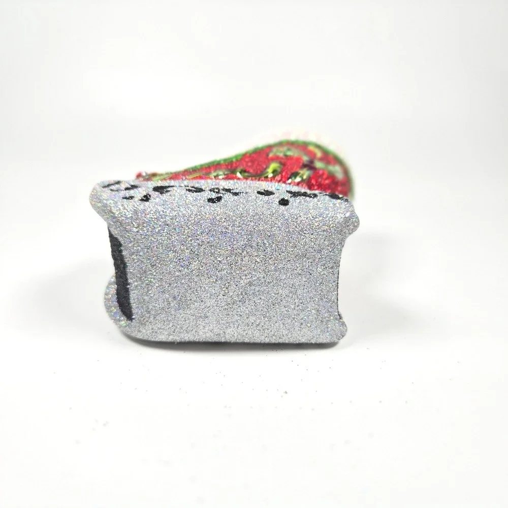 Blown Glass Christmas Ornament Santa's Sleigh Glitter Sparkle Bejeweled Costco‎